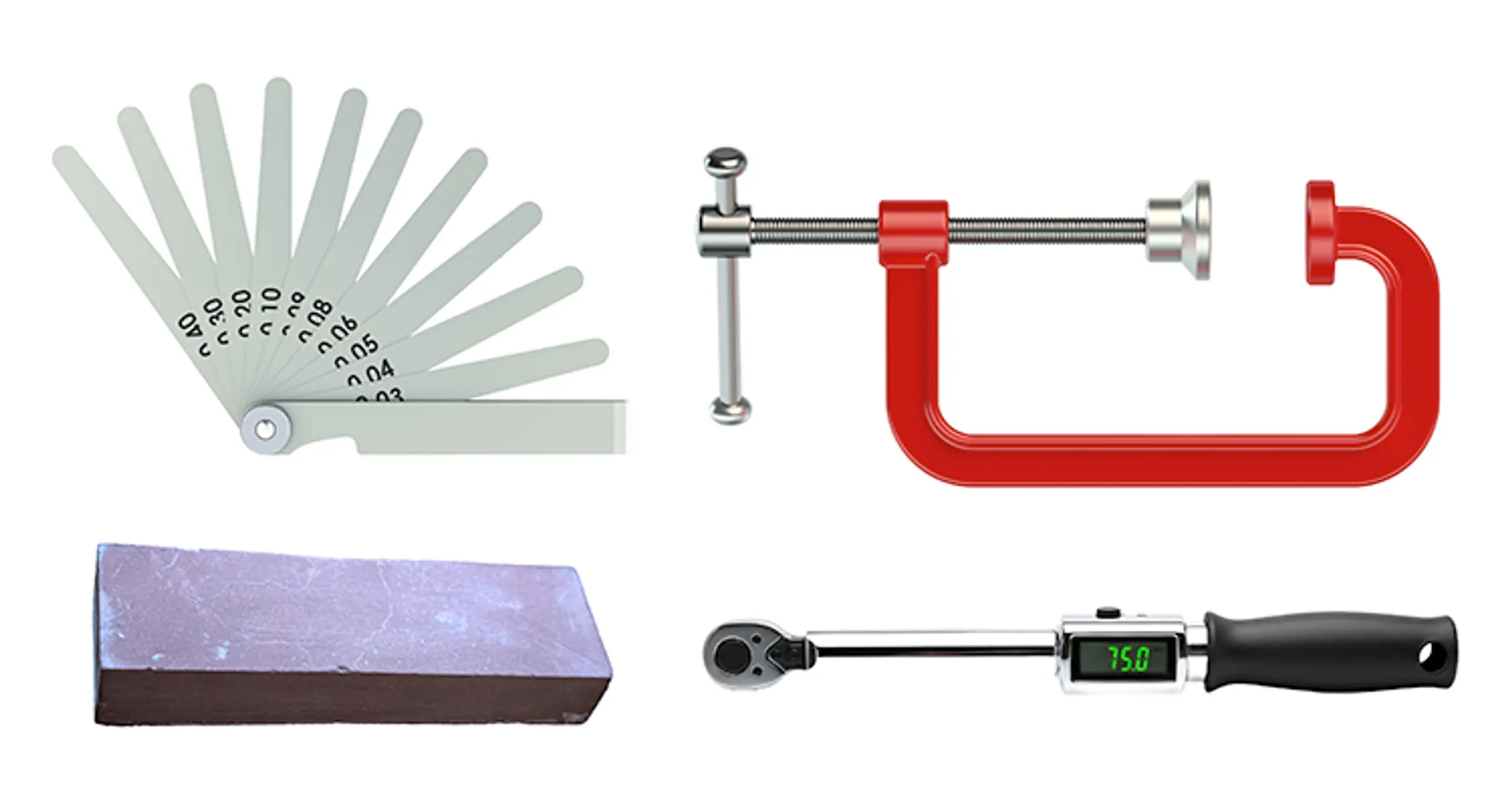 Tools typically used for parallel rail installation.