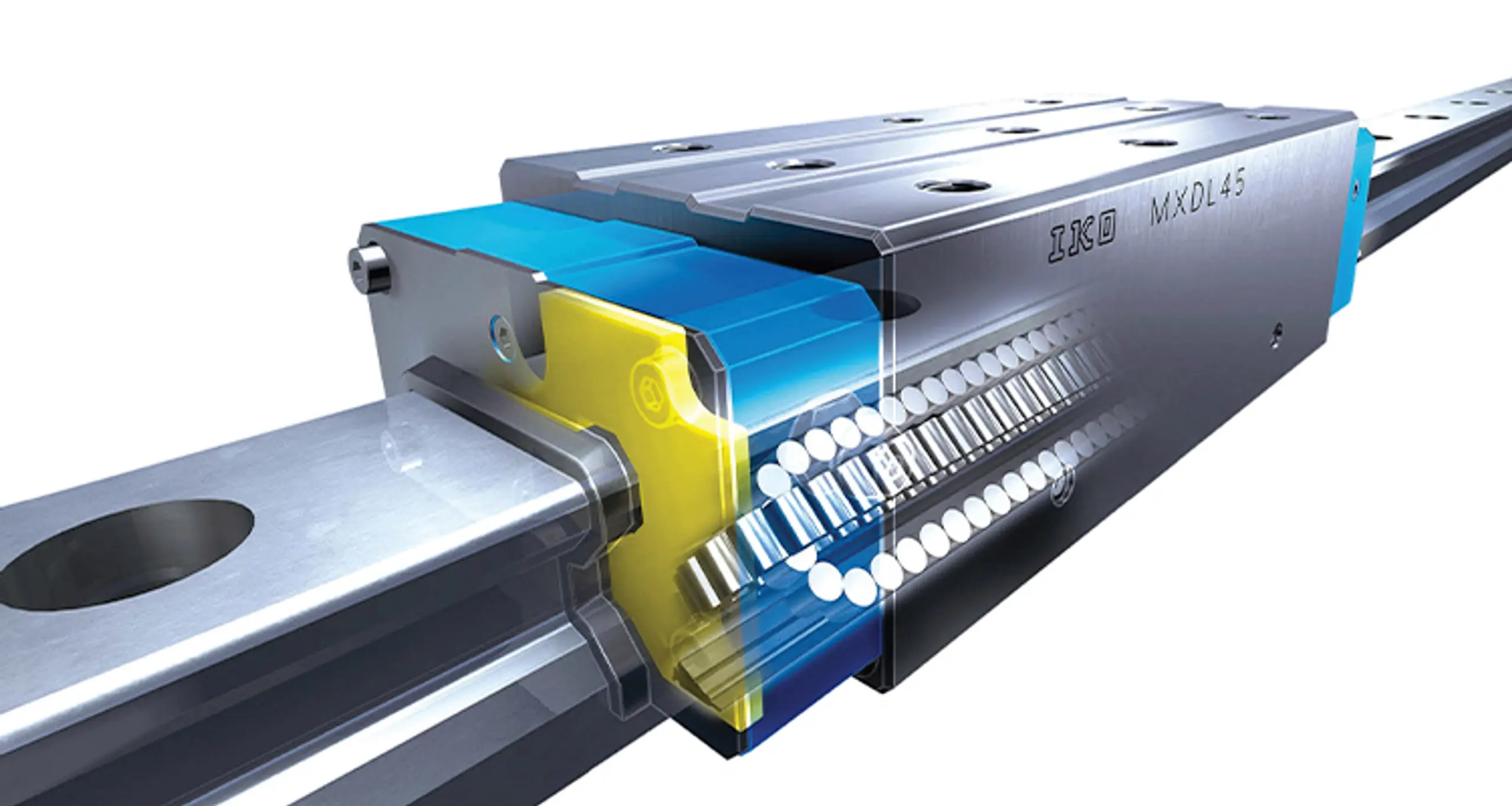 Linear roller guides built with cylindrical rollers make greater contact with the raceway to handle heavier loads and deliver high rigidity and exceptional positioning accuracy.