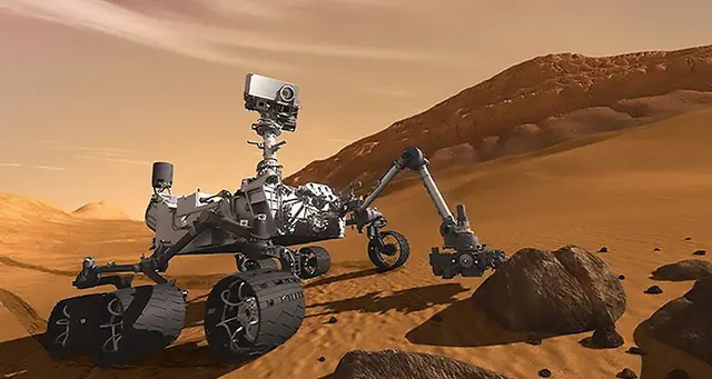 The Curiosity Mars rover has 17 total "eyes" including six engineering cameras that help with navigation duties and four to performance science investigations. Images are often stitched together to create panoramic views of surrounding landscape as it travels the planet.