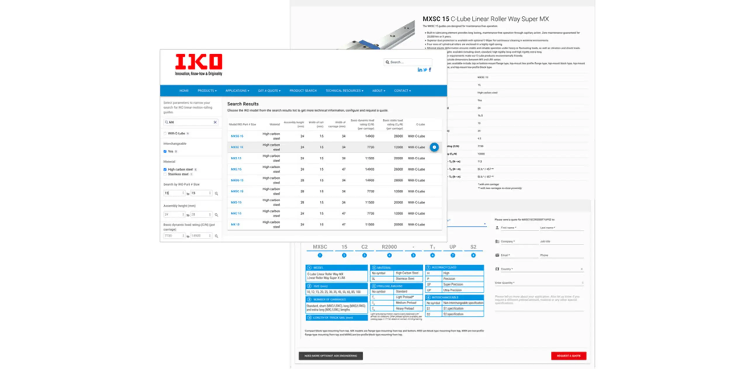 Select and Configure IKO Linear Guides Online