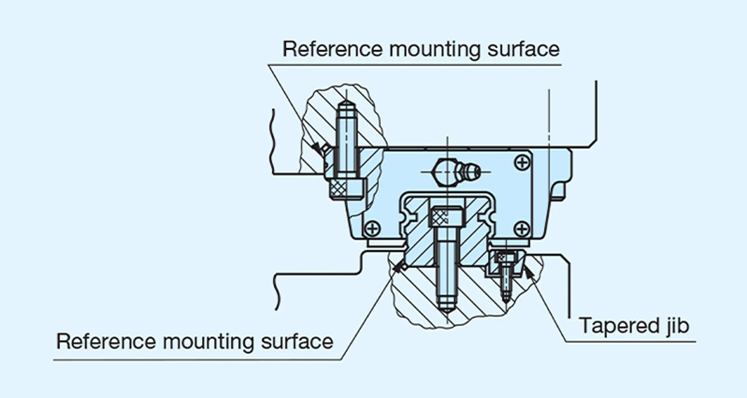 Mounting example with tapered jib.&nbsp;