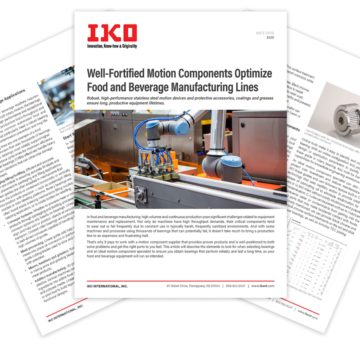 IKO White Paper Takes on Food and Beverage Application Challenges for Bearings